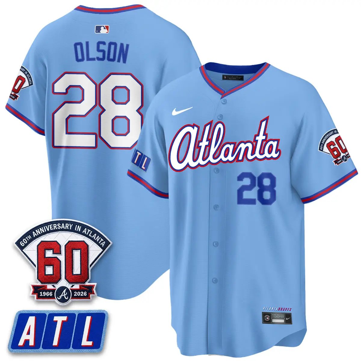 ATL 2026 60th Anniversary Vapor City Connect Limited Jersey - All Stitched by Atlanta Braves
