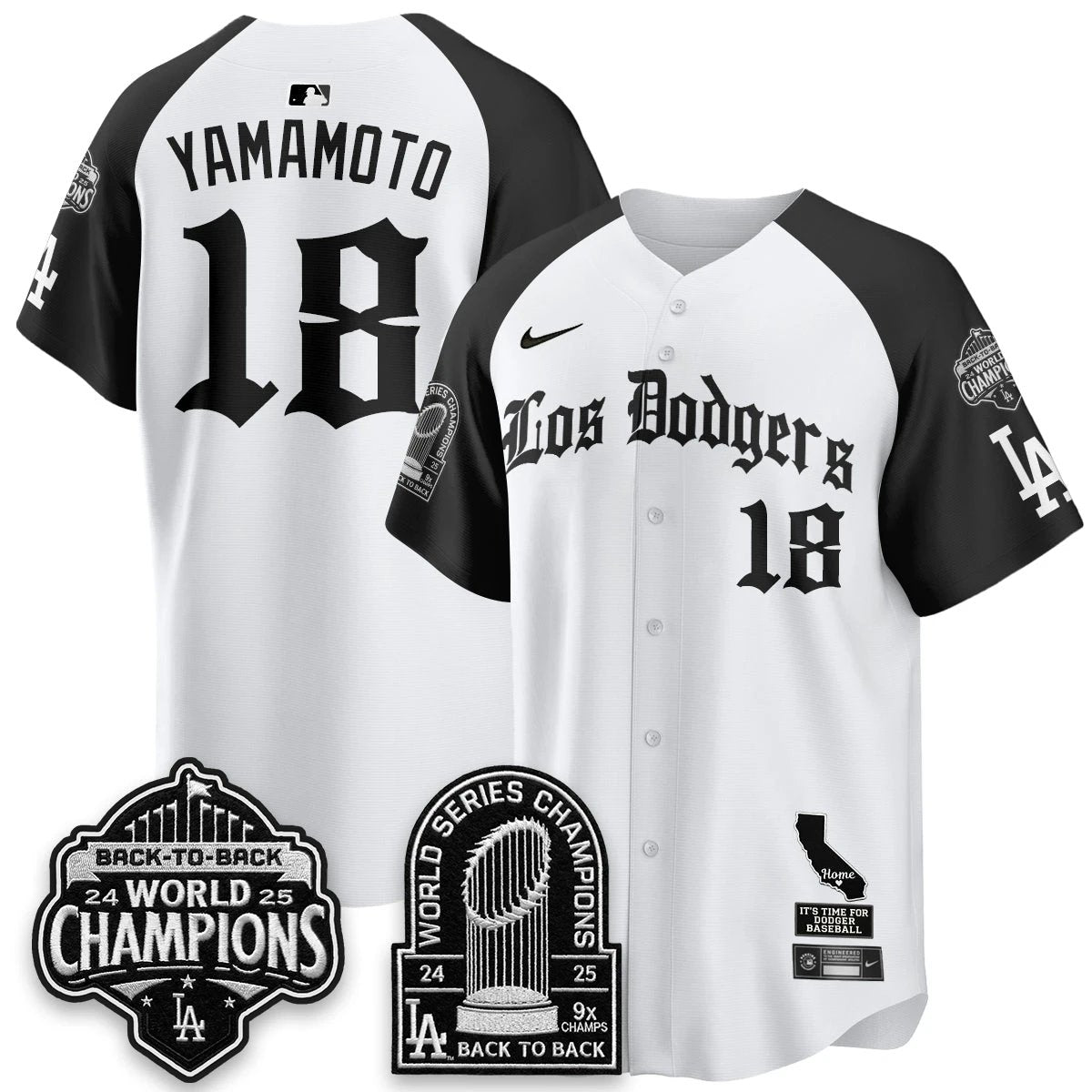 Los Angeles Dodgers World Series Champions Vapor Premier Limited Gothic Edition Jersey - All Stitched by Los Angeles Dodgers