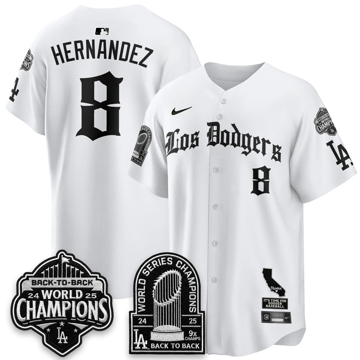 Los Angeles Dodgers World Series Champions Vapor Premier Limited Gothic Edition Jersey - All Stitched by Los Angeles Dodgers