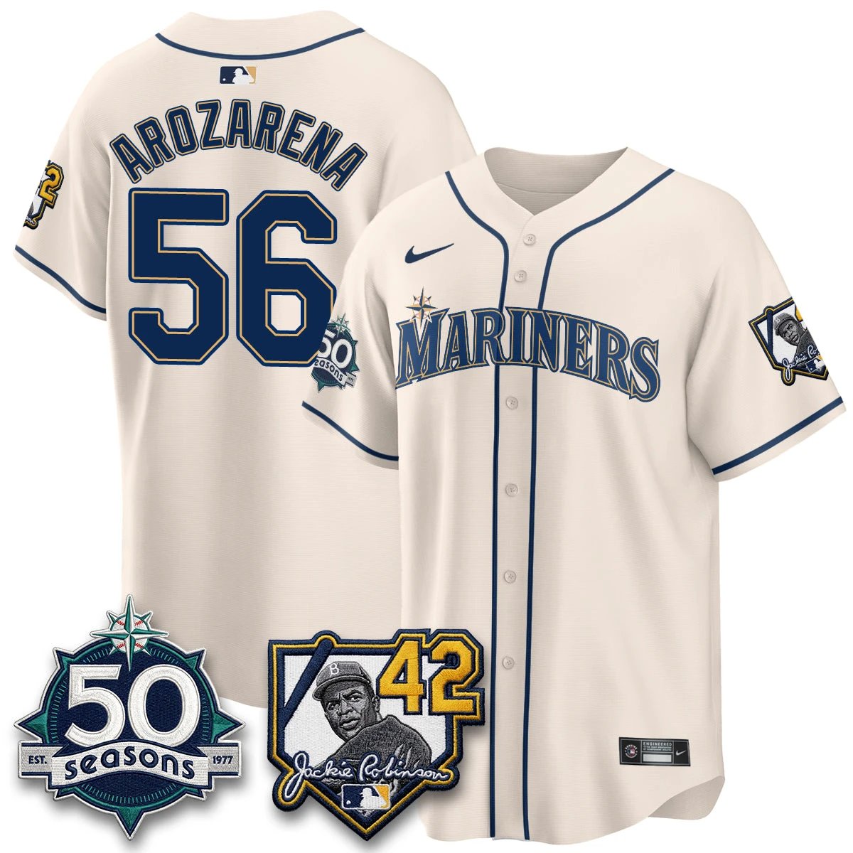 SEA 2026 Jackie Robinson New Era Vapor Limited Jersey - All Stitched by Seattle Mariners