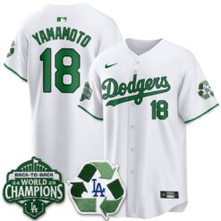 LAD Happy Earth Day Vapor Jersey -All Stitched by Los Angeles Dodgers