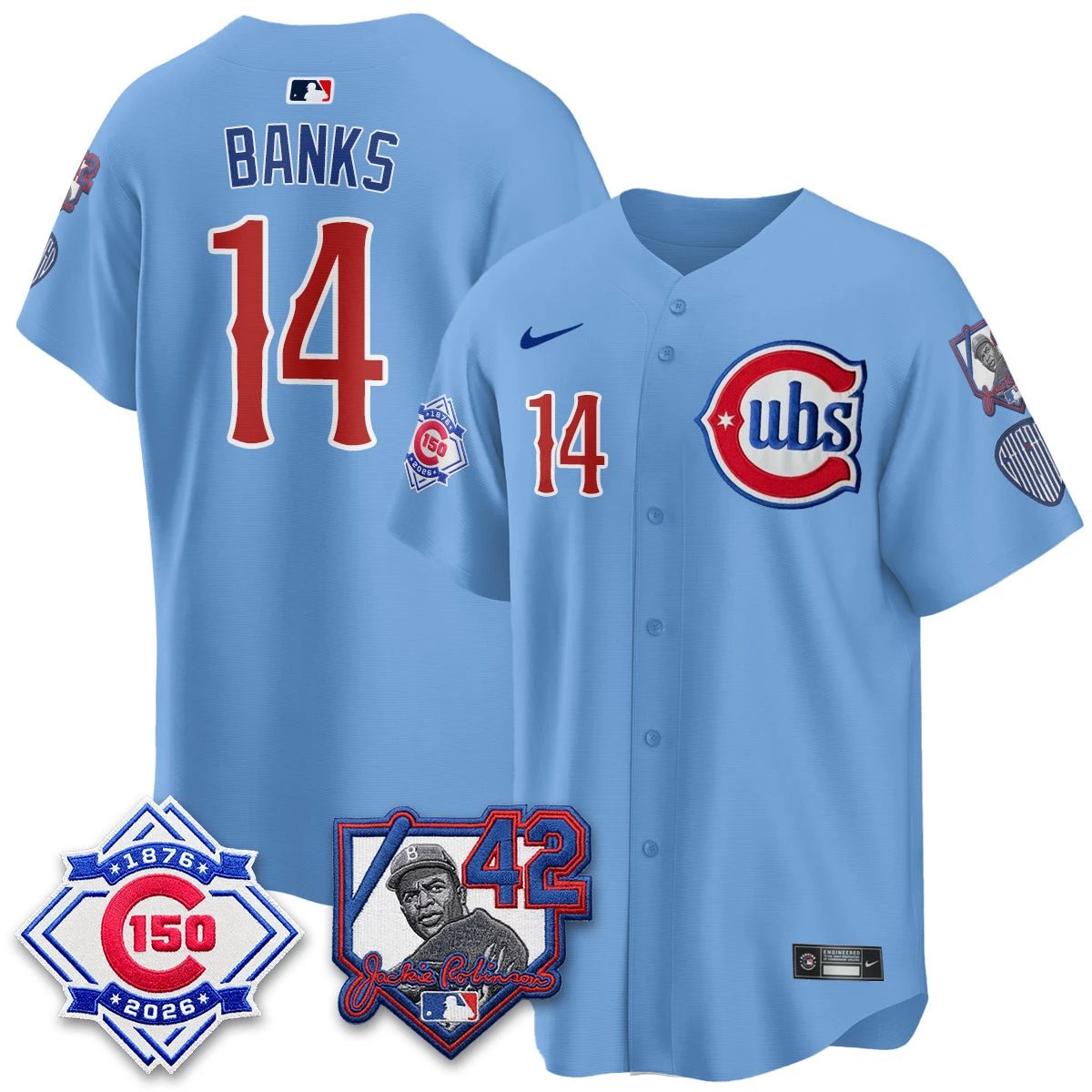 Chicago Cubs 150th Anniversary & Jackie Robinson Day Patch Vapor Premier Limited Jersey - All Stitched by Chicago Cubs