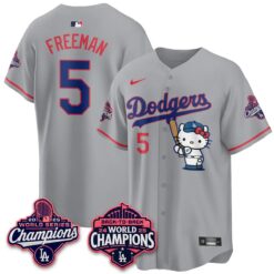 LAD x Hello Kitty Night 2026 Vapor White Jersey - All Stitched by Los Angeles Dodgers