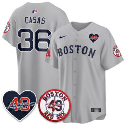 BOS Tim Wakefield Memorial Patch Vaper Premier Limited Gold Jersey - All Stitched by Boston Red Sox