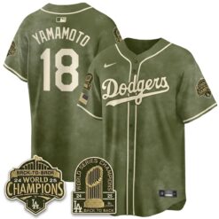 LAD New Era Olive 2026 Armed Forces Day Jersey -All Stitched by Los Angeles Dodgers