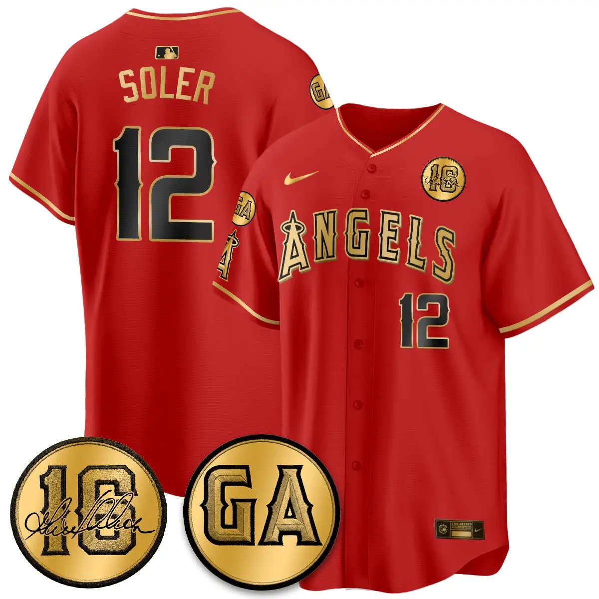 LAA Garret Anderson Tribute Patch Vapor Jersey - All Stitched V2 by Los Angeles Angels