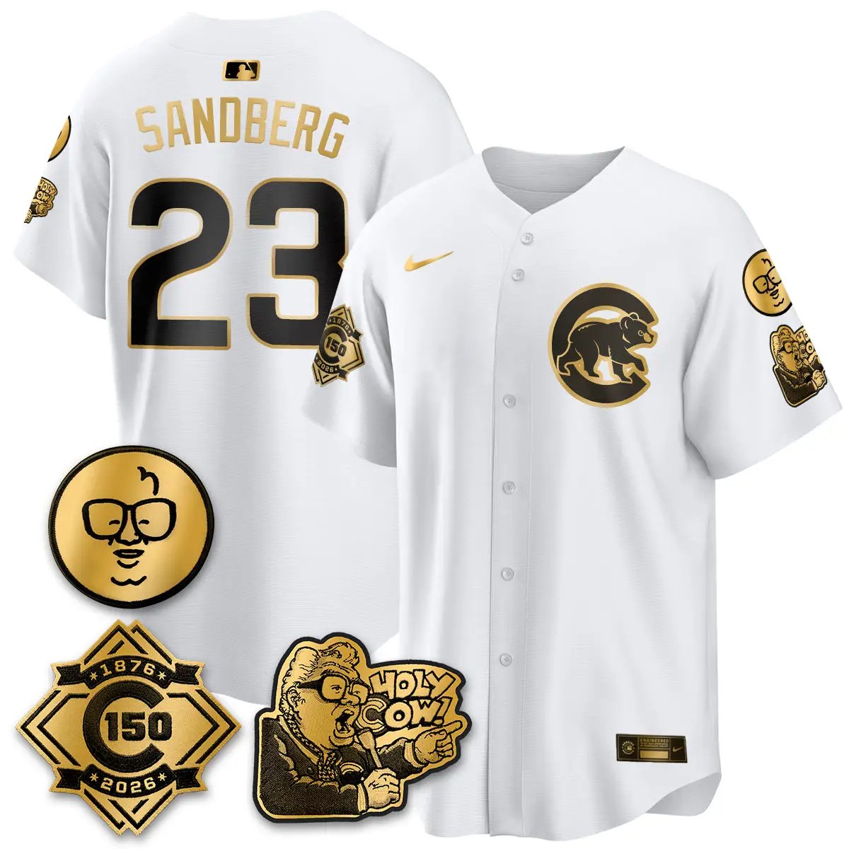 CHC 150th Anniversary Harry Caray Holy Cow Vapor Premier Limited Jersey - All Stitched V3 by Chicago Cubs