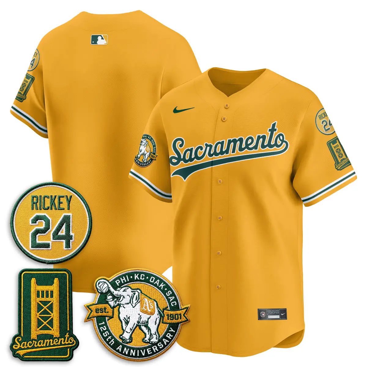 OAK 2026 Alternate Sacramento - Celebrating 125 Years - Limited Vapor Green Jersey - All Stitched by Oakland Athletics