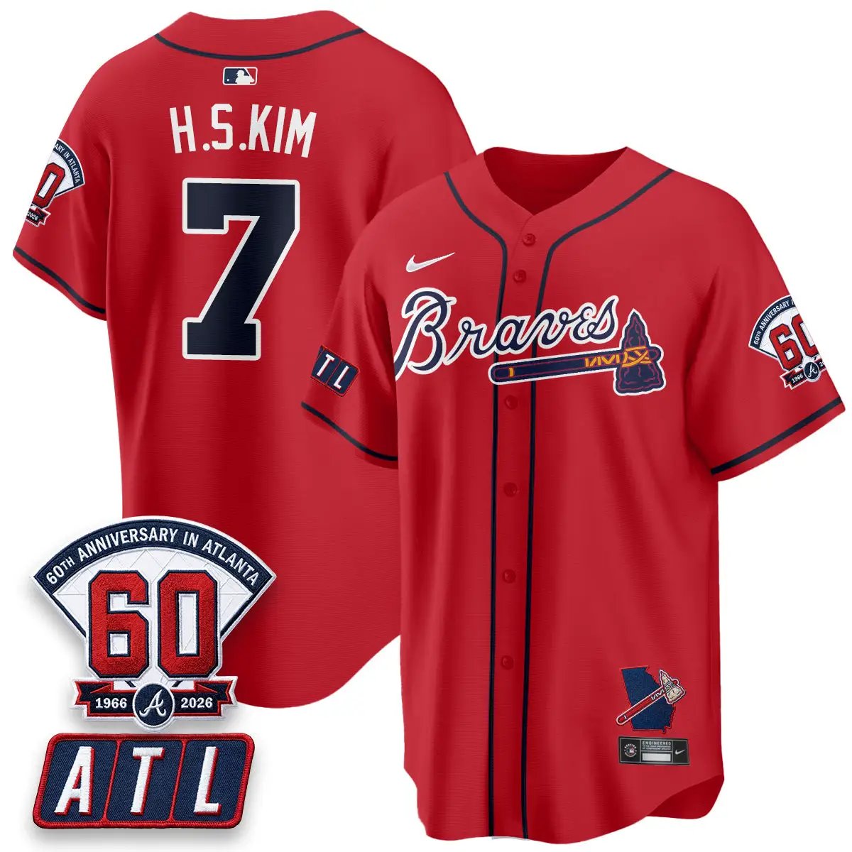 ATL 2026 60th Anniversary Vapor Limited Jersey - All Stitched by Atlanta Braves