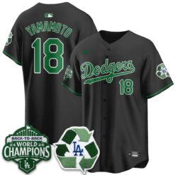 LAD Happy Earth Day Vapor Jersey -All Stitched by Los Angeles Dodgers