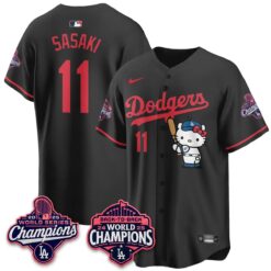 LAD x Hello Kitty Night 2026 Vapor White Jersey - All Stitched by Los Angeles Dodgers