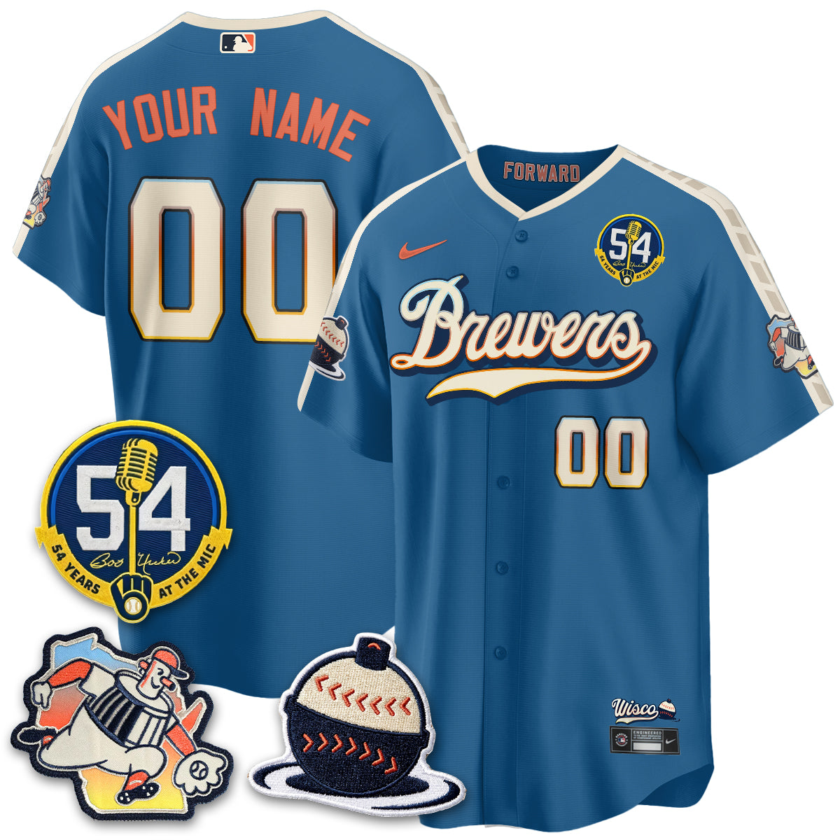 Milwaukee Brewers 2026 City Connect Bob Uecker Vapor Limited Custom Jersey - All Stitched V1 by Milwaukee Brewers