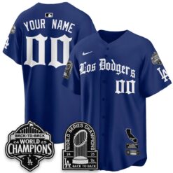 Los Angeles Dodgers World Series Champions Vapor Premier Limited Gothic Edition Custom Jersey - All Stitched by Los Angeles Dodgers