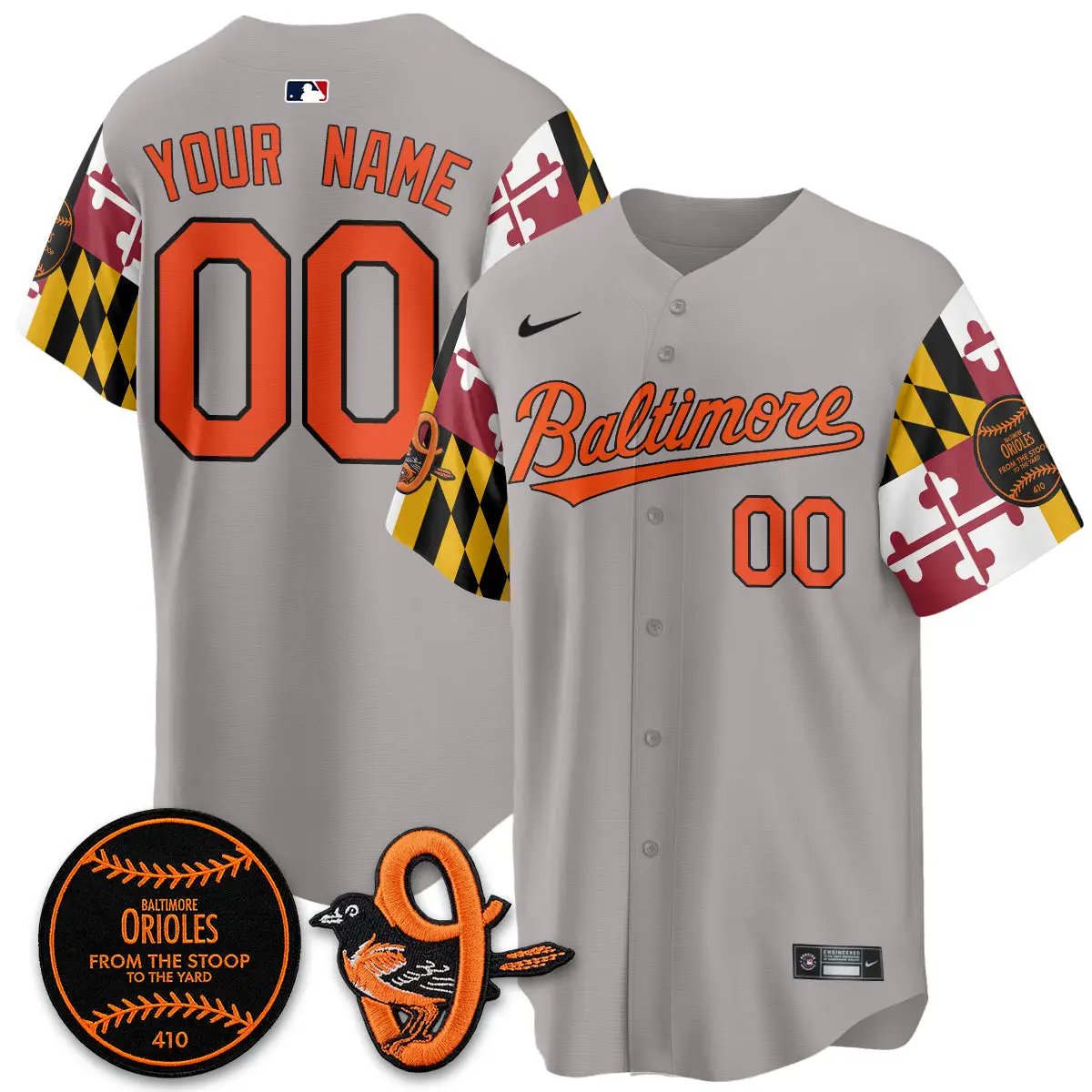 BAL 2026 x Maryland State Flag Vapor Custom Jersey - All Stitched V2 by Baltimore Orioles