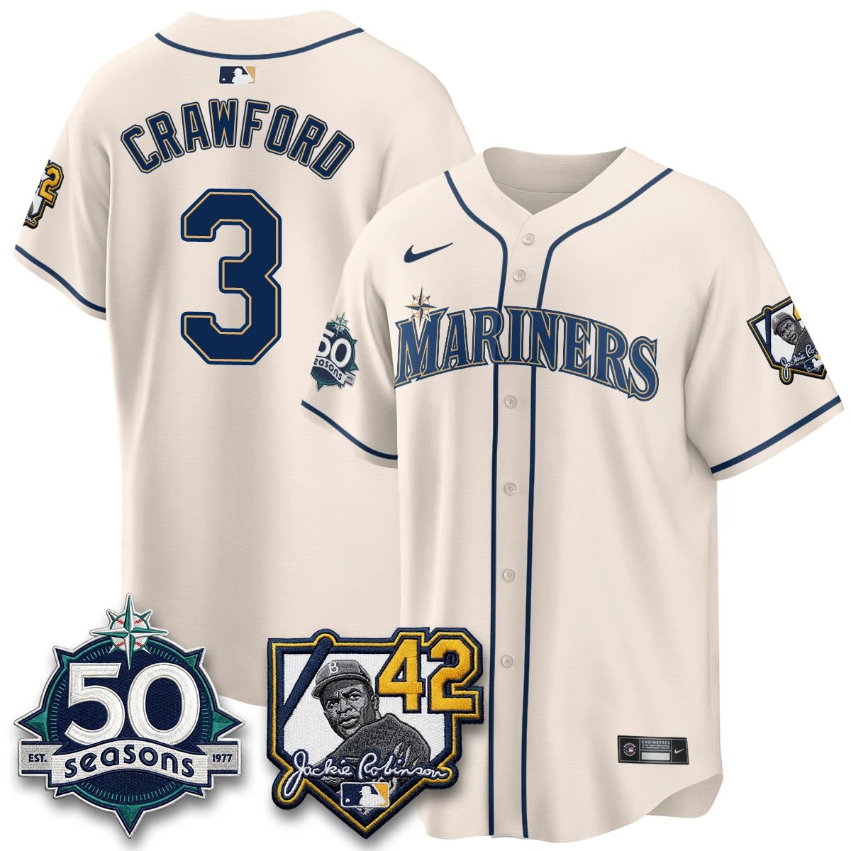 SEA 2026 Jackie Robinson New Era Vapor Limited Jersey - All Stitched by Seattle Mariners