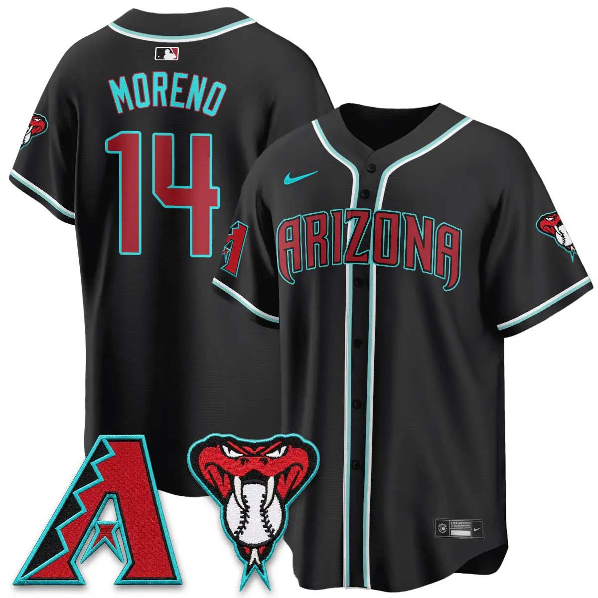 ARI Black Out Style Vapor Premier Limited Jersey - All Stitched by Arizona Diamondbacks