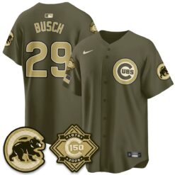 Chicago Cubs New Era Olive 2026 Armed Forces Day Jersey -All Stitched by Chicago Cubs