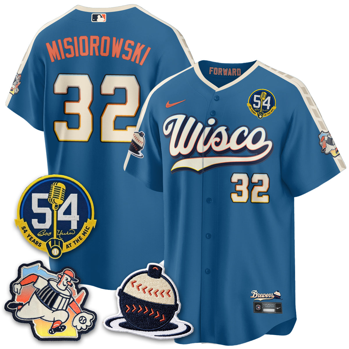 Milwaukee Brewers 2026 City Connect Bob Uecker Vapor Limited Jersey - All Stitched V1 by Milwaukee Brewers