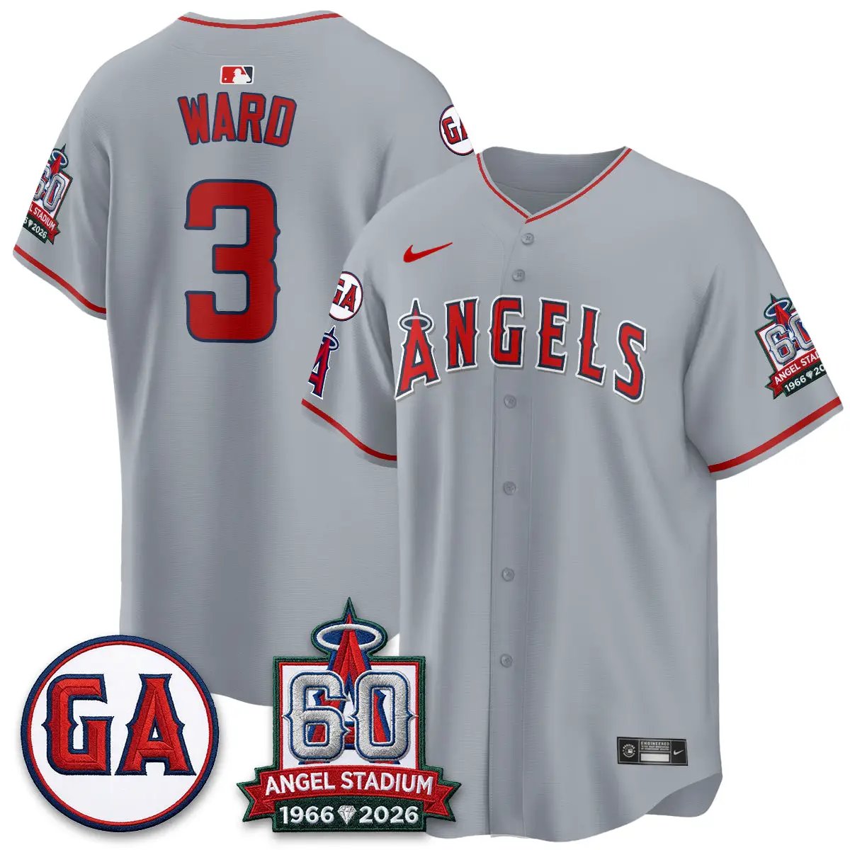 LAA 60th Anniversary Vapor Jersey - All Stitched V3 by Los Angeles Angels