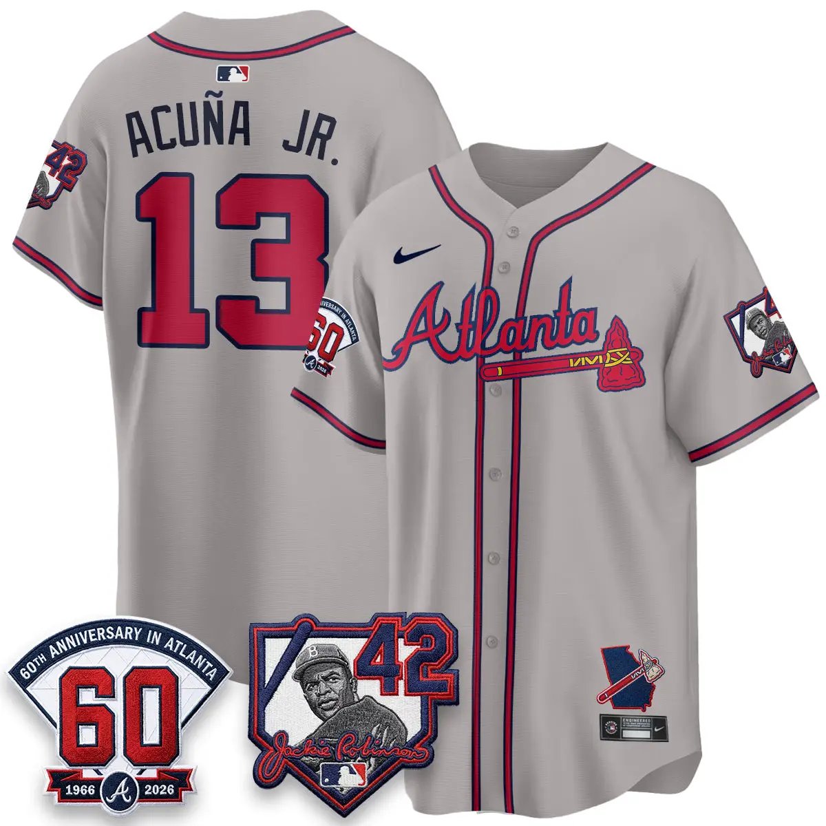 ATL 2026 Jackie Robinson Day Vapor Limited Red Jersey - All Stitched by Atlanta Braves