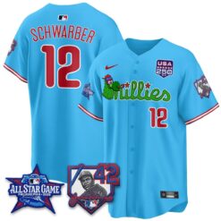 Philadelphia Phillies Phanatic 2026 New Era & 250th USA Vapor Limited Jersey - All Star Game - All Stitched by Philadelphia Phillies