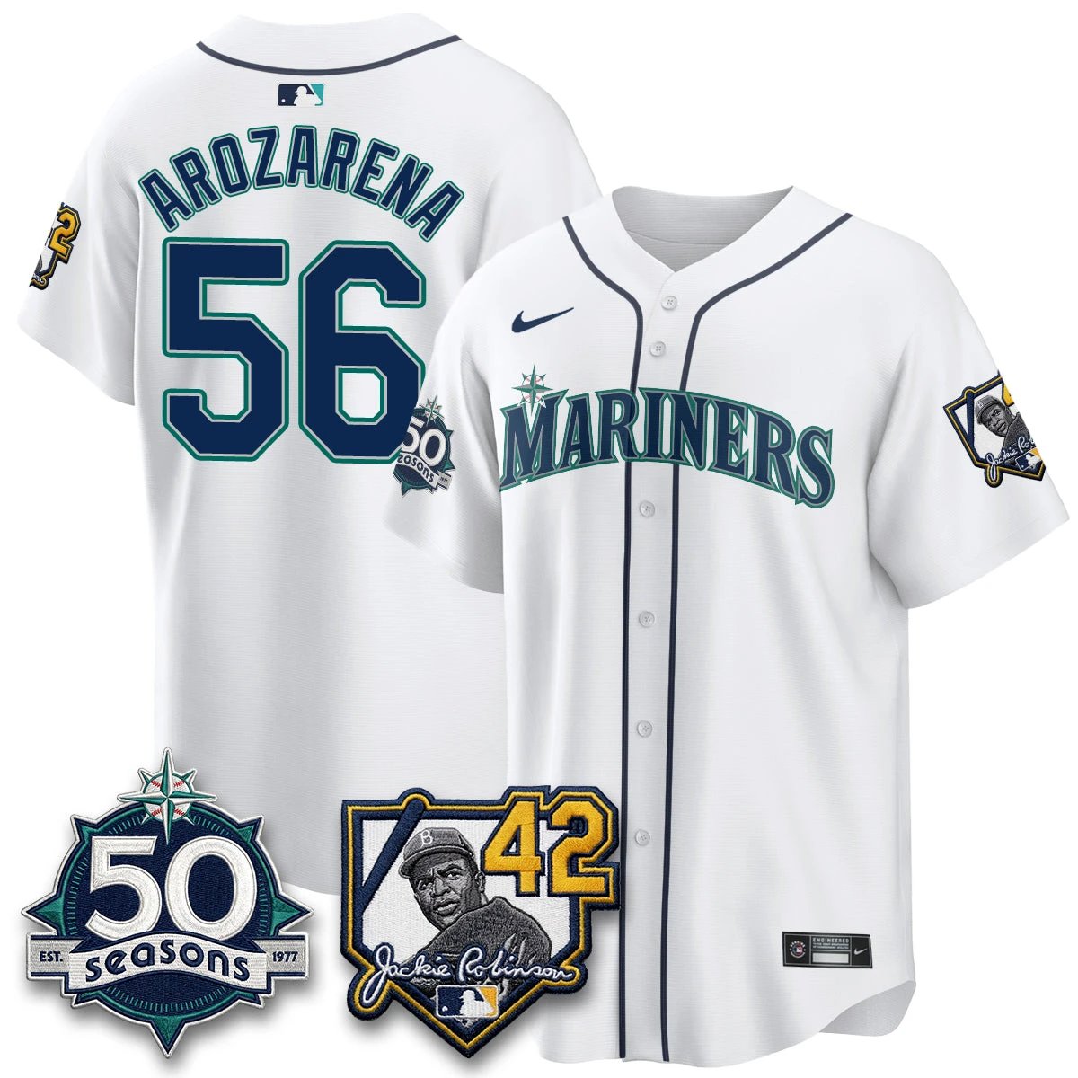 SEA 2026 Jackie Robinson New Era Vapor Limited Jersey - All Stitched by Seattle Mariners