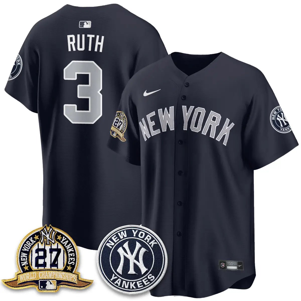 New York Yankees Alternate Jersey - All Stitched by New York Yankees