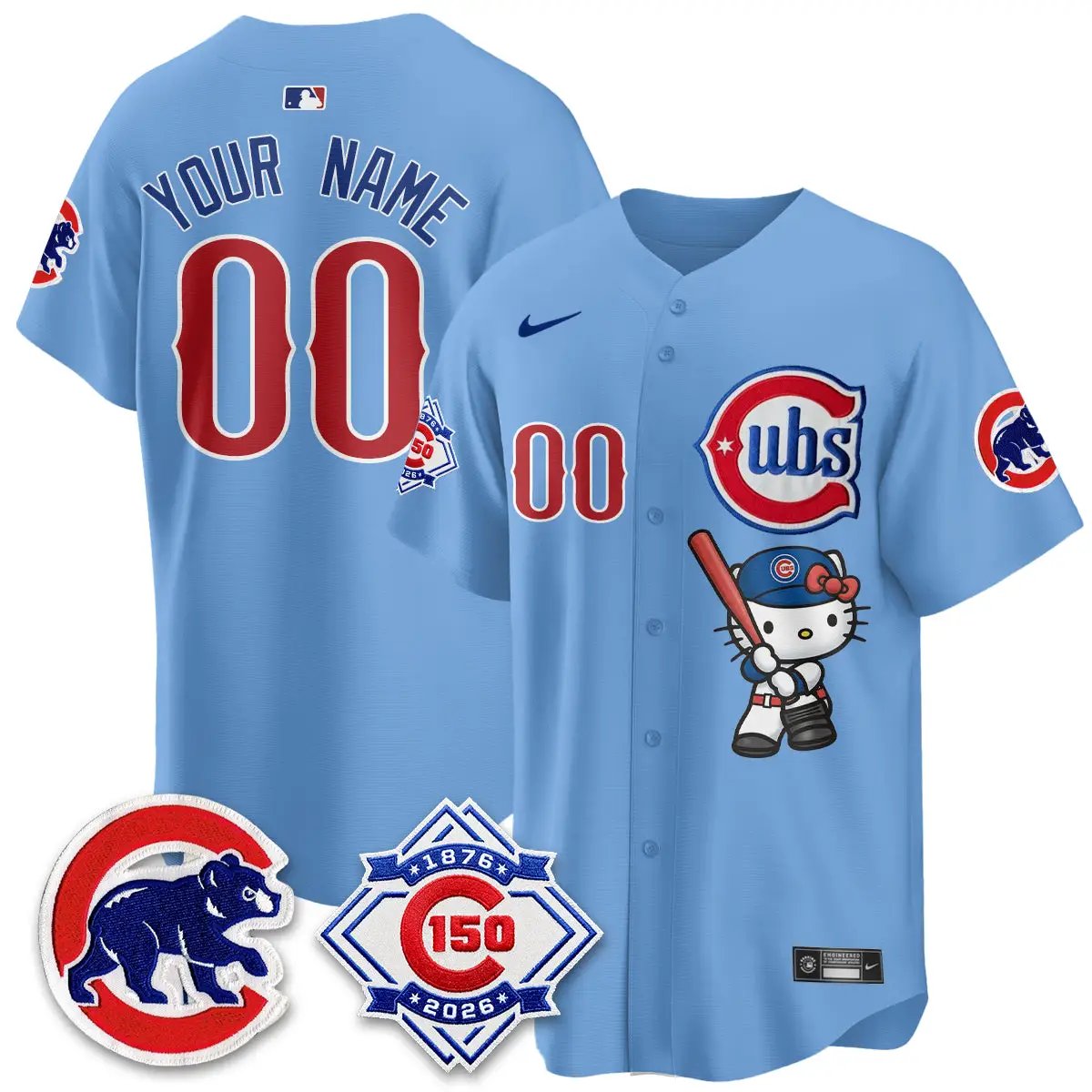 Chicago Cubs x Meow KT Vapor Premier Limited Custom Jersey - All Stitched by Chicago Cubs