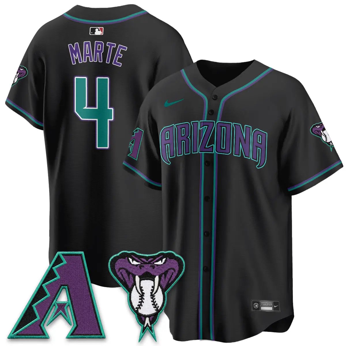 ARI Black Out Style Vapor Premier Limited Jersey - All Stitched by Arizona Diamondbacks