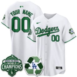 LAD Happy Earth Day Vapor Custom Jersey -All Stitched by Los Angeles Dodgers