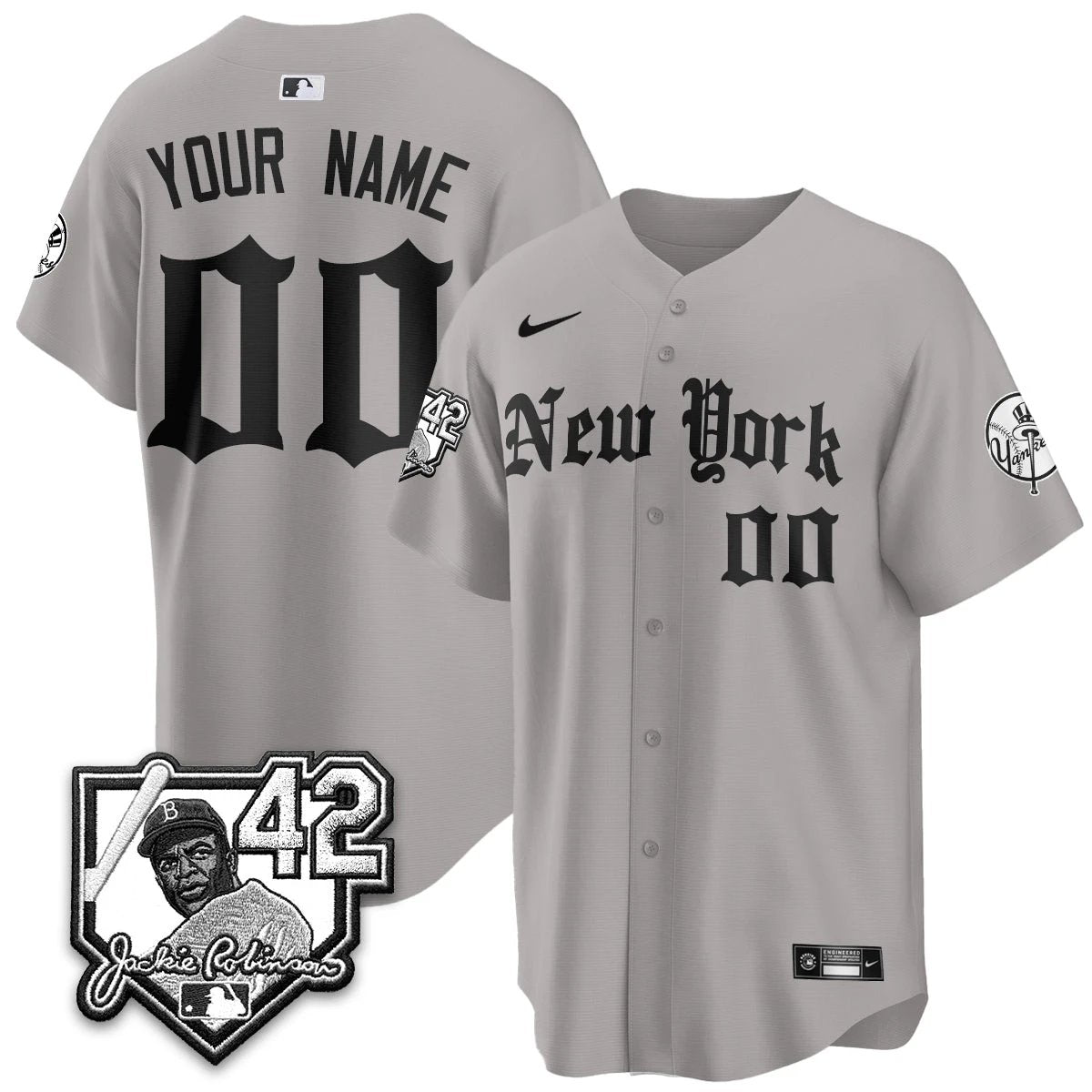 NYY 2026 Jackie Robinson Day Gothic Vapor Custom Limited Jersey - All Stitched by New York Yankees