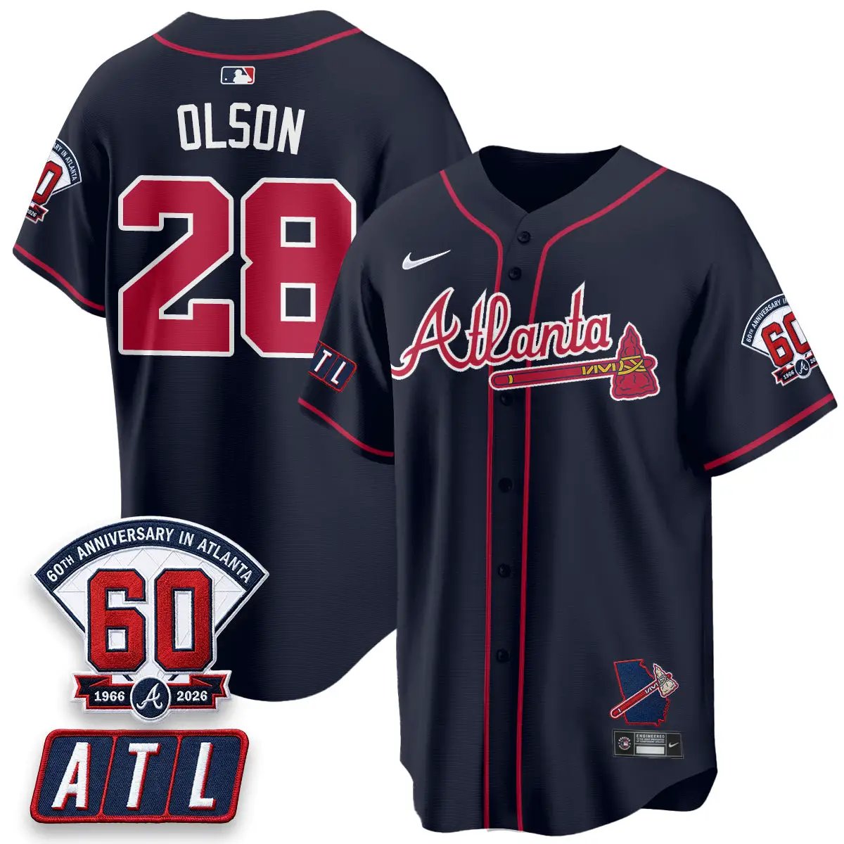 ATL 2026 60th Anniversary Vapor Limited Jersey - All Stitched by Atlanta Braves