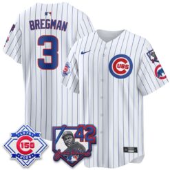 Chicago Cubs 150th Anniversary & Jackie Robinson Day Patch Vapor Premier Limited Jersey - All Stitched by Chicago Cubs