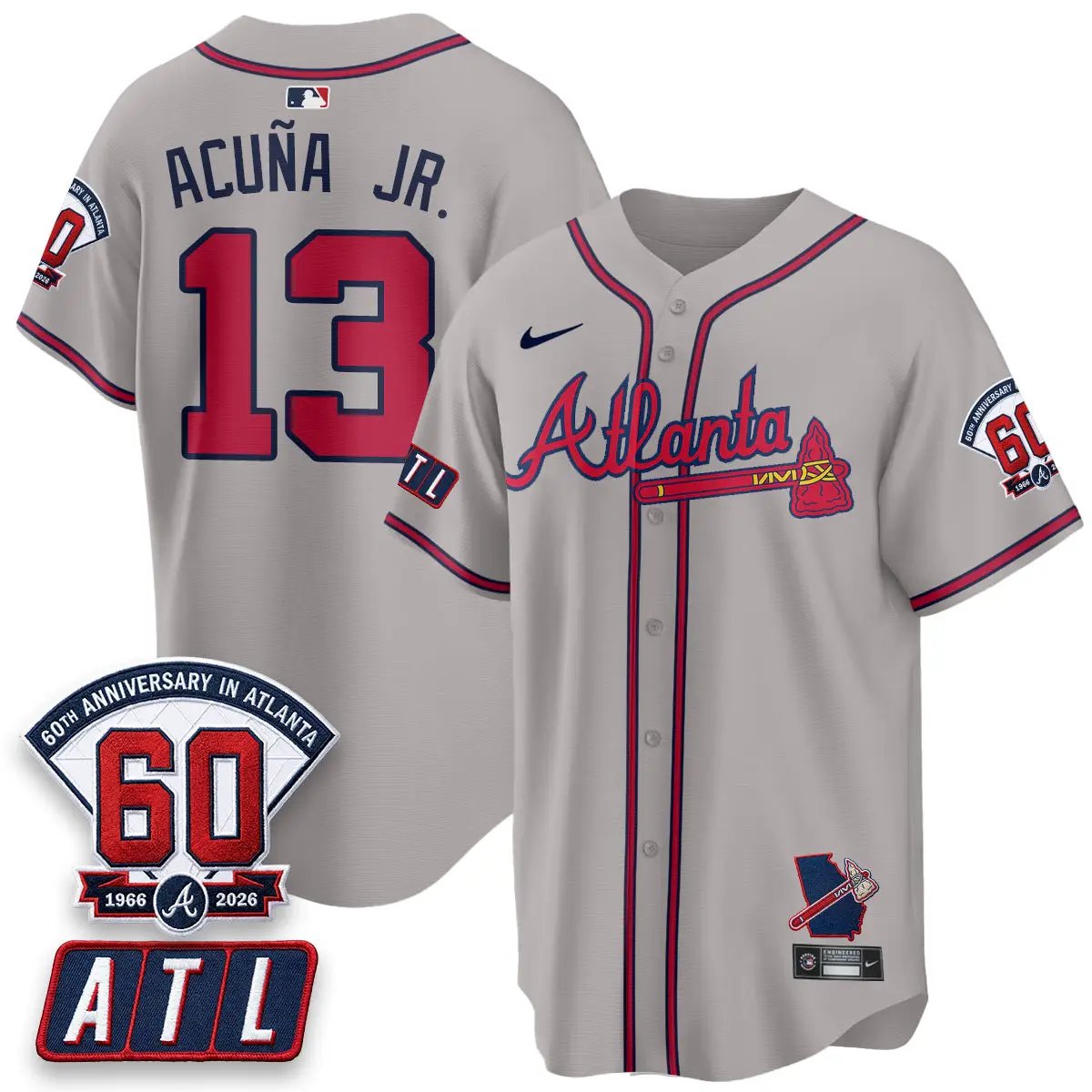 ATL 2026 60th Anniversary Vapor Limited Jersey - All Stitched by Atlanta Braves
