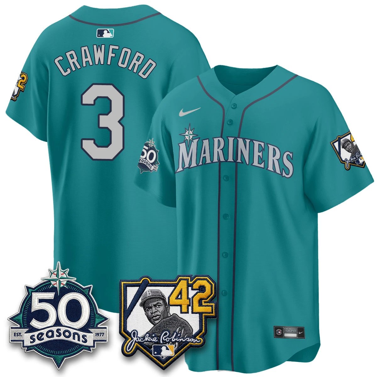 SEA 2026 Jackie Robinson New Era Vapor Limited Jersey - All Stitched by Seattle Mariners