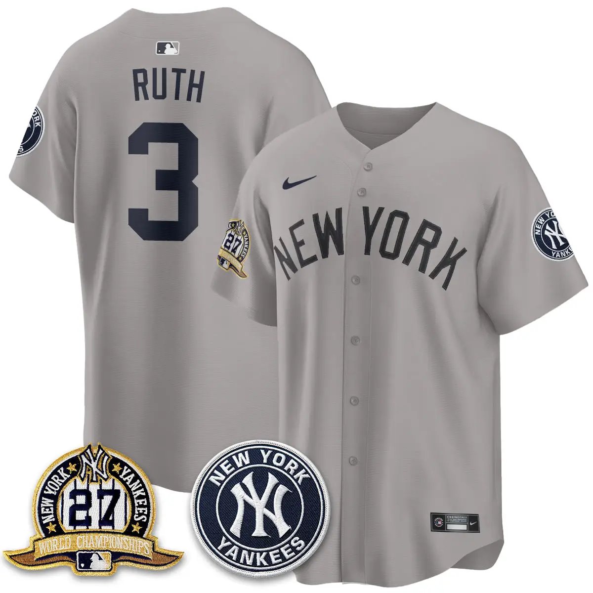 New York Yankees Alternate Jersey - All Stitched by New York Yankees