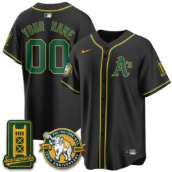Oakland Athletics 2026 Black Out Style - Celebrating 125 Years - Limited Vapor Custom Jersey - All Stitched by Oakland Athletics