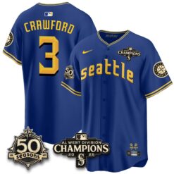 Seattle Mariners Vapor Premier Limited Jersey - 50th Anniversary & AL West Division Champions - Steelheads Community Funds - All Stitched by Seattle Mariners