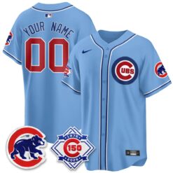 Chicago Cubs 150th Anniversary Black Out Style Vapor Premier Limited Custom Jersey - All Stitched by Chicago Cubs