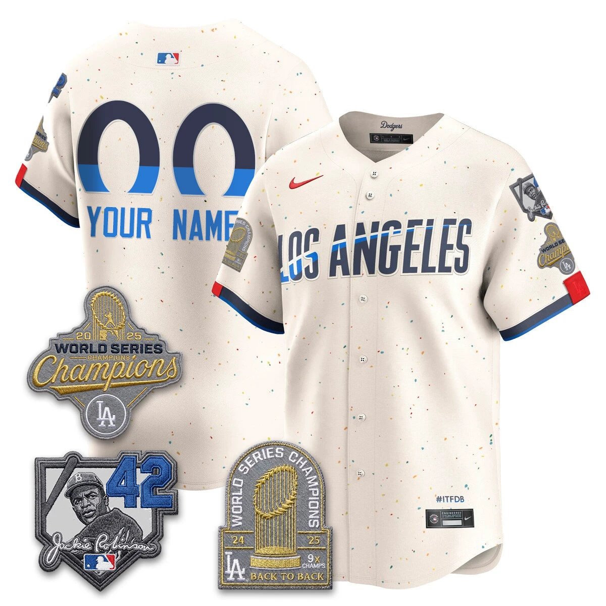 LAD 2026 Jackie Robinson New Era Vapor Custom Limited Jersey - All Stitched by Los Angeles Dodgers