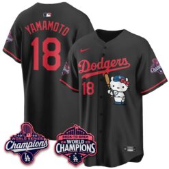 LAD x Hello Kitty Night 2026 Vapor White Jersey - All Stitched by Los Angeles Dodgers