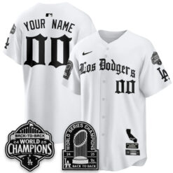Los Angeles Dodgers World Series Champions Vapor Premier Limited Gothic Edition Custom Jersey - All Stitched by Los Angeles Dodgers
