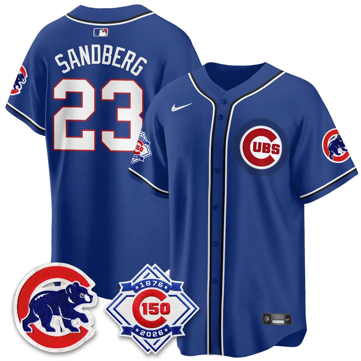 Chicago Cubs 150th Anniversary Black Out Style Vapor Premier Limited Jersey - All Stitched by Chicago Cubs