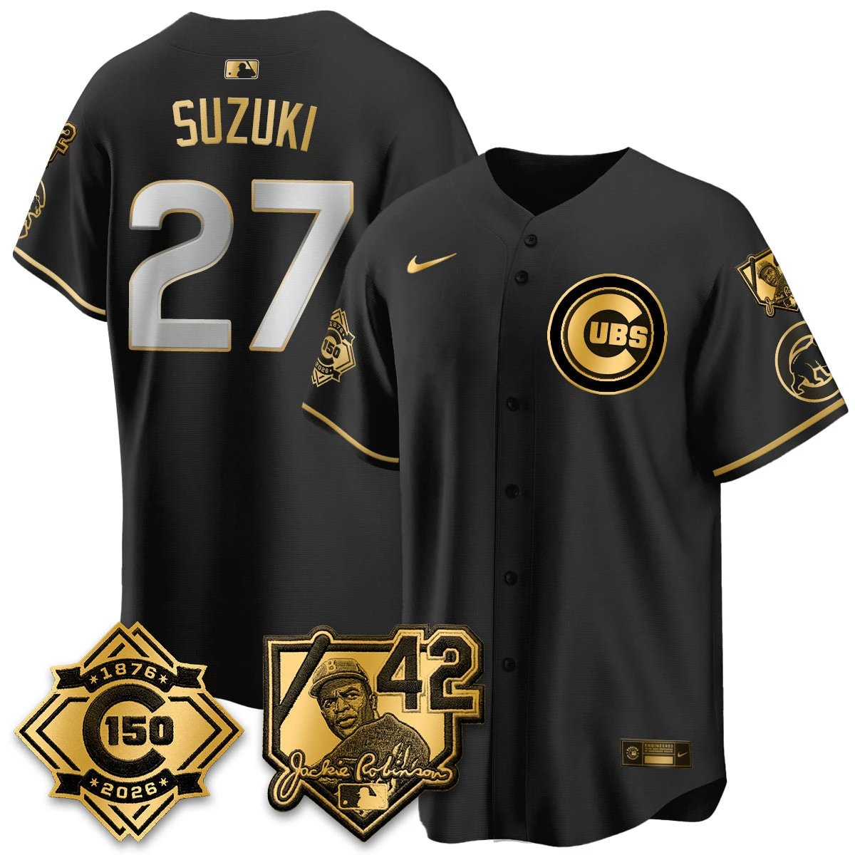 Chicago Cubs 150th Anniversary & Jackie Robinson Day Patch Vapor Premier Limited Jersey - All Stitched by Chicago Cubs