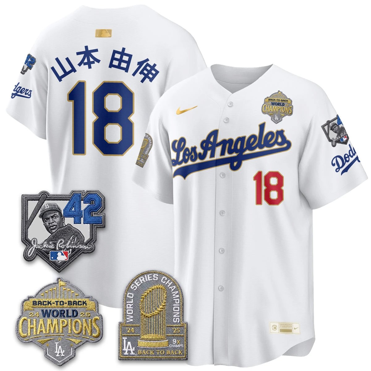 Los Angeles Dodgers 2026 New Era Gold Collection Vapor Limited Jersey - B2B Champs - All Stitched by Los Angeles Dodgers