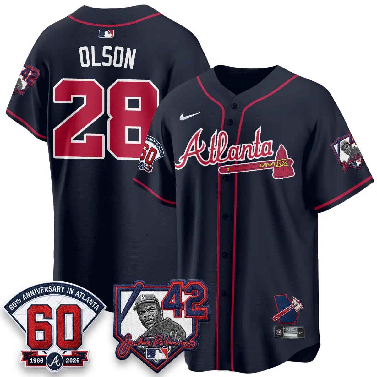 ATL 2026 Jackie Robinson Day Vapor Limited Red Jersey - All Stitched by Atlanta Braves