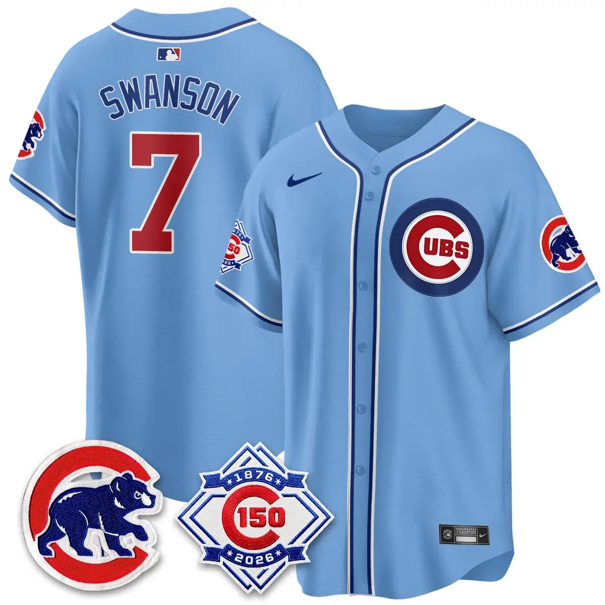 Chicago Cubs 150th Anniversary Black Out Style Vapor Premier Limited Jersey - All Stitched by Chicago Cubs