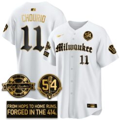 MIL Bob Uecker Patch Vapor Premier Limited Jersey - Gothic Edition - All Stitched by Milwaukee Brewers