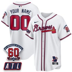 ATL 2026 60th Anniversary Vapor Limited Custom Jersey - All Stitched by Atlanta Braves