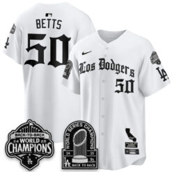 Los Angeles Dodgers World Series Champions Vapor Premier Limited Gothic Edition Jersey - All Stitched by Los Angeles Dodgers